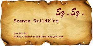 Szente Szilárd névjegykártya