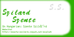 szilard szente business card